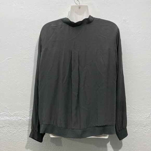 Eileen Fisher Women's Bomber Jacket Gray Charcoal Full Sipper 100% Silk Pockets - Picture 2 of 9